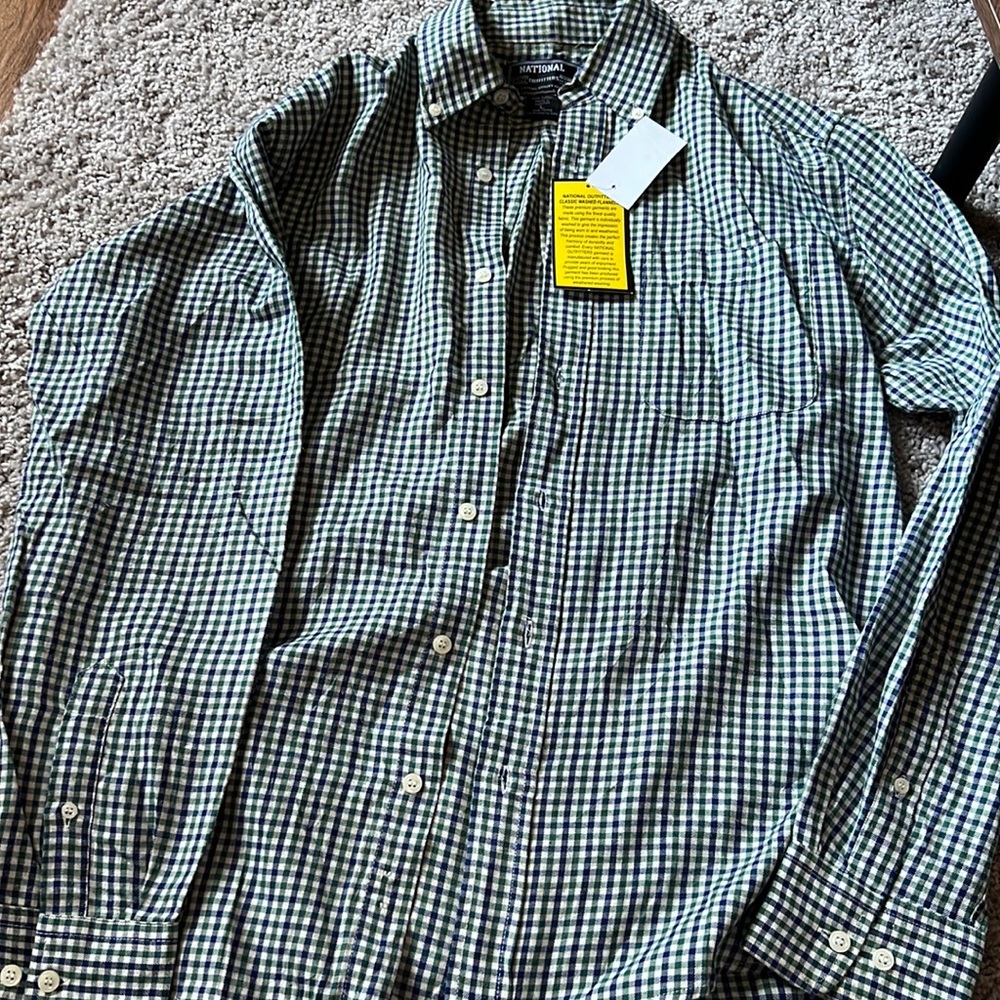NATIONAL OUTFITTERS Plaid Button Down Shirt large